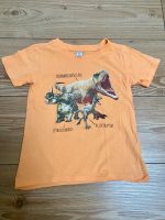 Oranges Shirt mit Dinos Gr. 116 Sachsen-Anhalt - Pretzien Vorschau