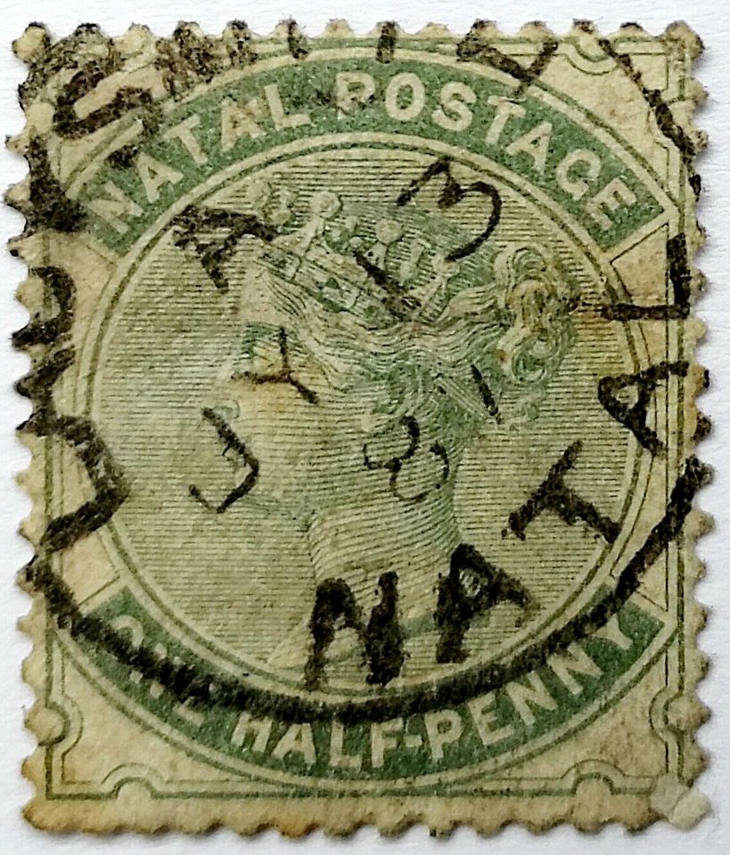 Natal Postage, British Empire,Seltene One Half Penny Marke, green in Lippstadt