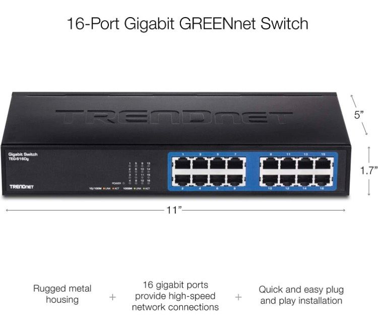 TRENDNET TEG-S16DG Gigabit Switch *** NEU | OVP *** in Mildenau