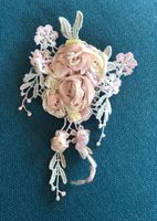 Vintage Stil Stoff Brosche Ansteck Rose Blumen rosa pastell Perle Niedersachsen - Osnabrück Vorschau