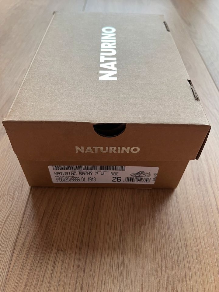 Naturino Sneaker Gr.26 Sammy grau/pink Leder Stoff Klett OVP in Hilden