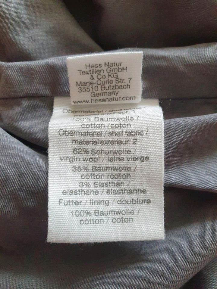 Hessnatur Damen Jacke Daunen Wolle Baumwolle Gr. 38 neu Etikett in Düsseldorf