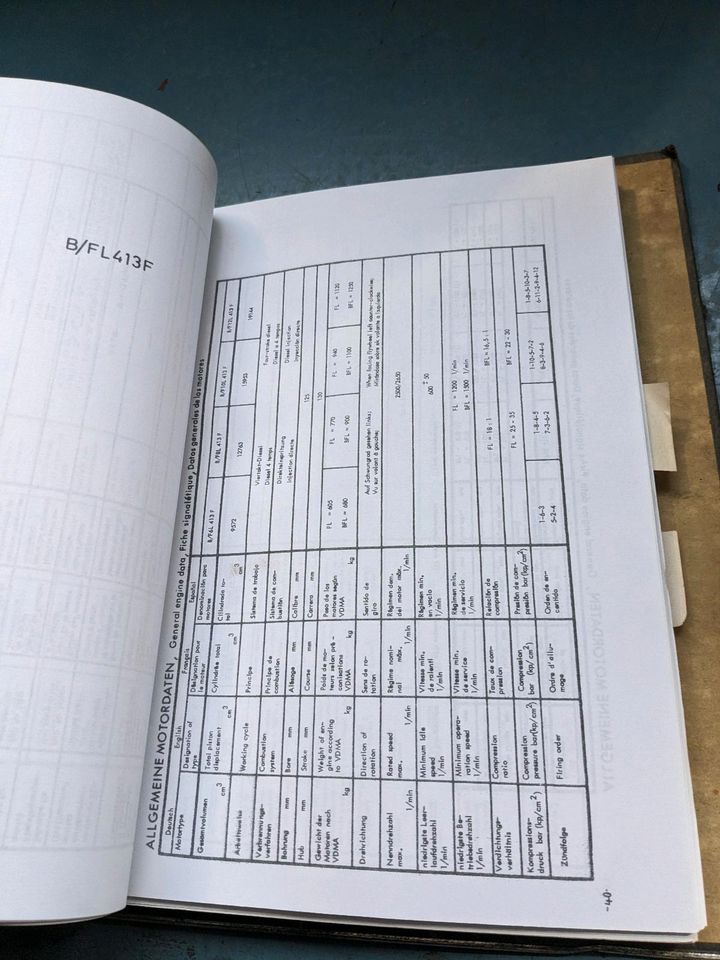 Werkstatt Handbuch Deutz Motor 912 913 ET Liste 614 BTA 614 Magir in Selters