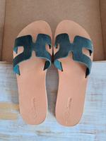 Naturleder Sandalen Handarbeit grün beige Gr.40-41 neu Pankow - Prenzlauer Berg Vorschau