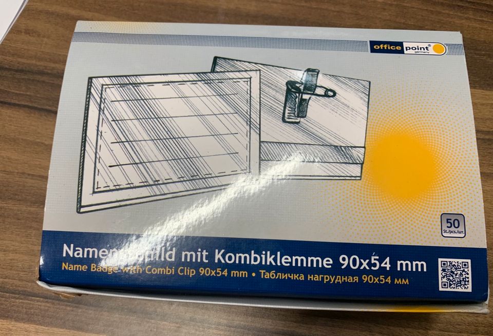 Office Depot Namensschild mit Kombiklemme 90x54mm mehr als 30Stk. in Stuttgart