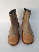 Stiefeletten Stiefel Budapester beige Gr. 36 aus Italien Leder Bayern - Stein Vorschau