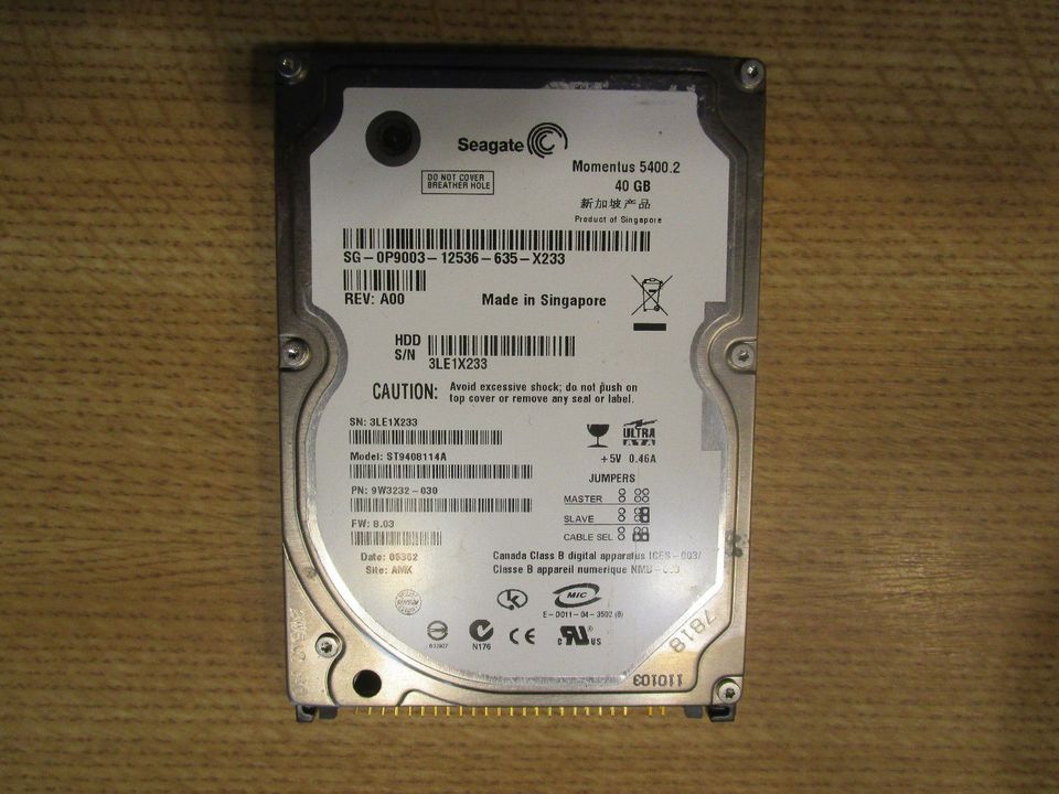 HDD Festplatte 40 gb in Letschin