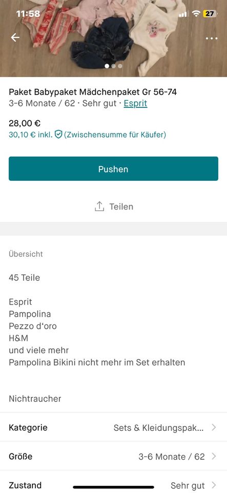 Paket Mädchen Kleiderpaket Gr 56-74 45 teilig in München