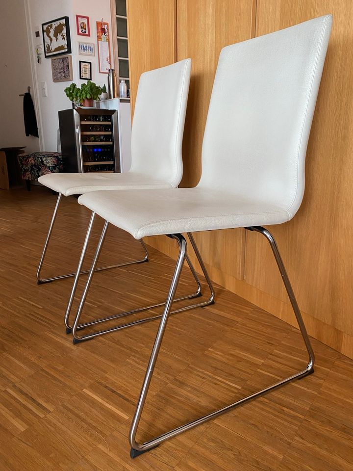 2x IKEA LILLÅNÄS Stühle aus Metall + Narbenleder in München