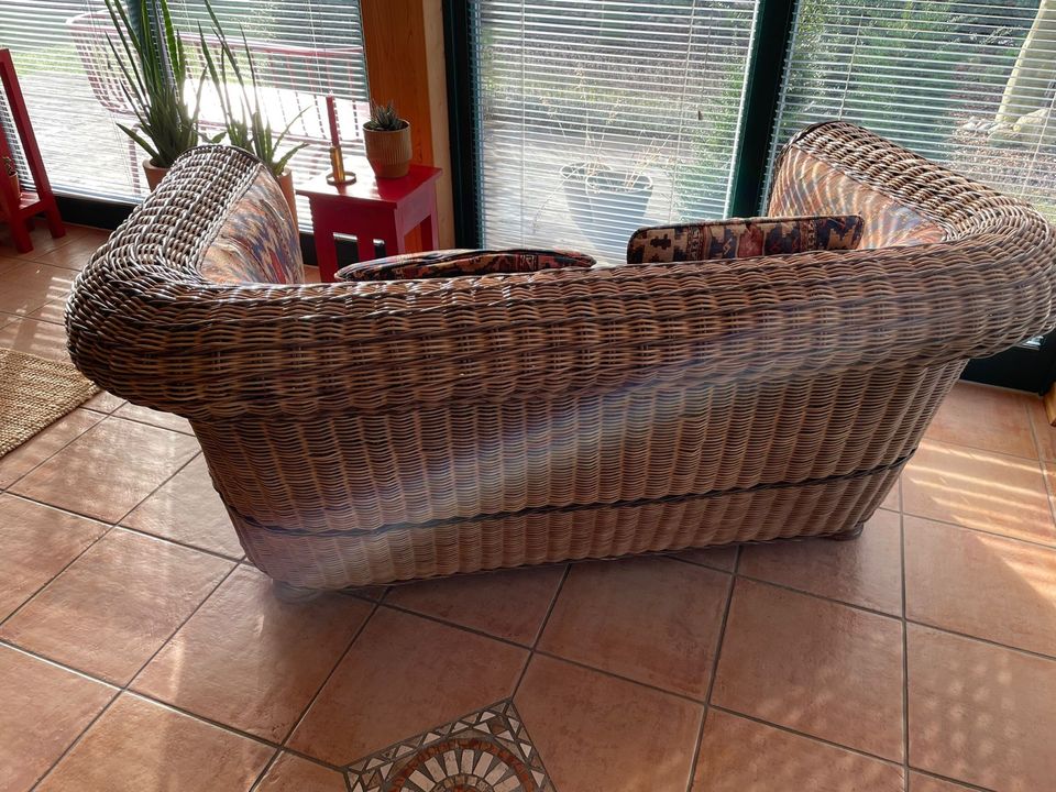 ‼️Rattan Sofa vintage Unikat Sessel Lieferung möglich in Köln