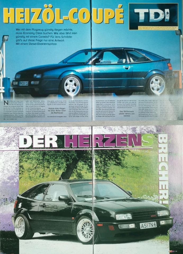 VW Corrado Tuning Berichte 2,0 16V G60 VR6 Rieger TDI Breit BBS in Hanau