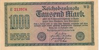1000 Mark Reichsbanknote vom 15. September 1922 WB - sehr selten! Hessen - Hofheim am Taunus Vorschau