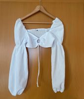 Süße crop Bluse weiß langarm s 34/36 Thüringen - Grabfeld Vorschau