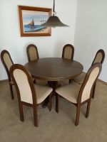 Esszimmertisch mit 4 Einlegeböden und 6 Stühlen und Lampenschirm Bayern - Schweinfurt Vorschau