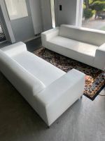 Designercouch/Sofa Echtleder in weiß Sachsen-Anhalt - Halle Vorschau