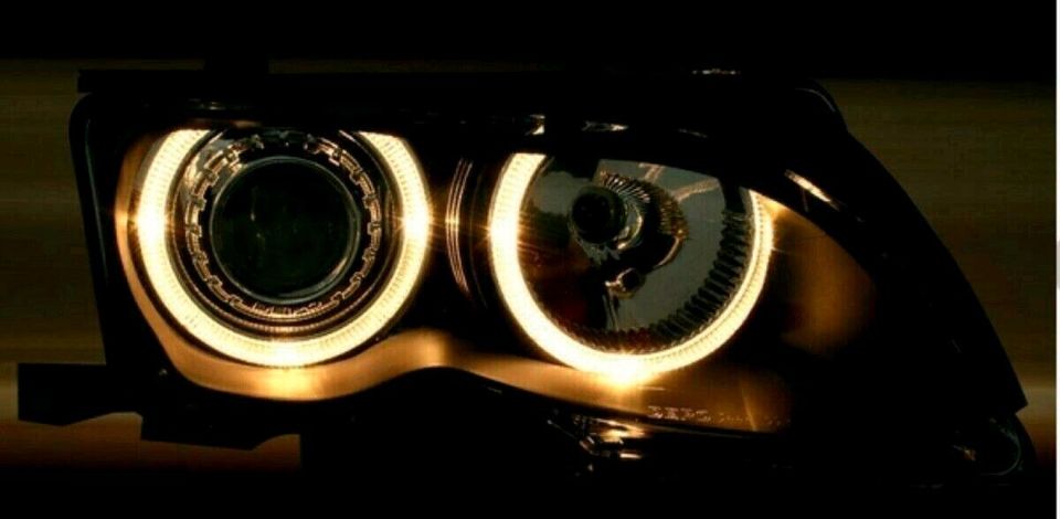 Angel Eyes Scheinwerfer schwarz für BMW 3er E46 Limo Touring in Calden