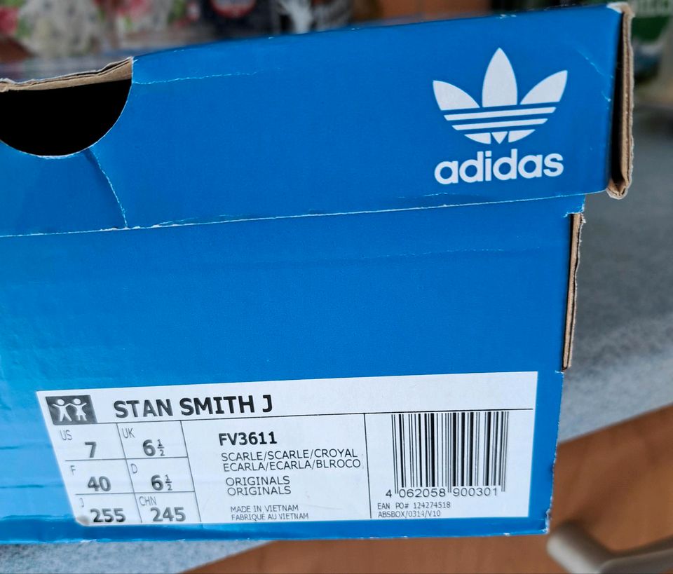 Adidas "Stan Smith ",40, 6,5, rot, einmal getragen in Radolfzell am Bodensee