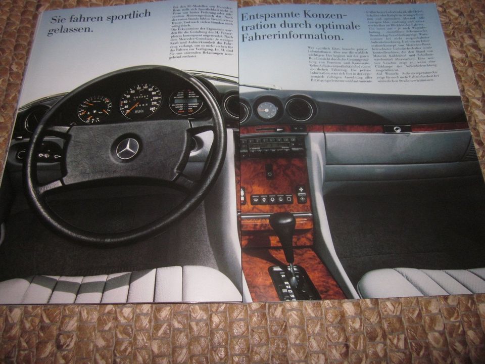 Neu! Prospekt Mercedes 500 420 300 SL R107, 1986, W107, schön! in Dachau