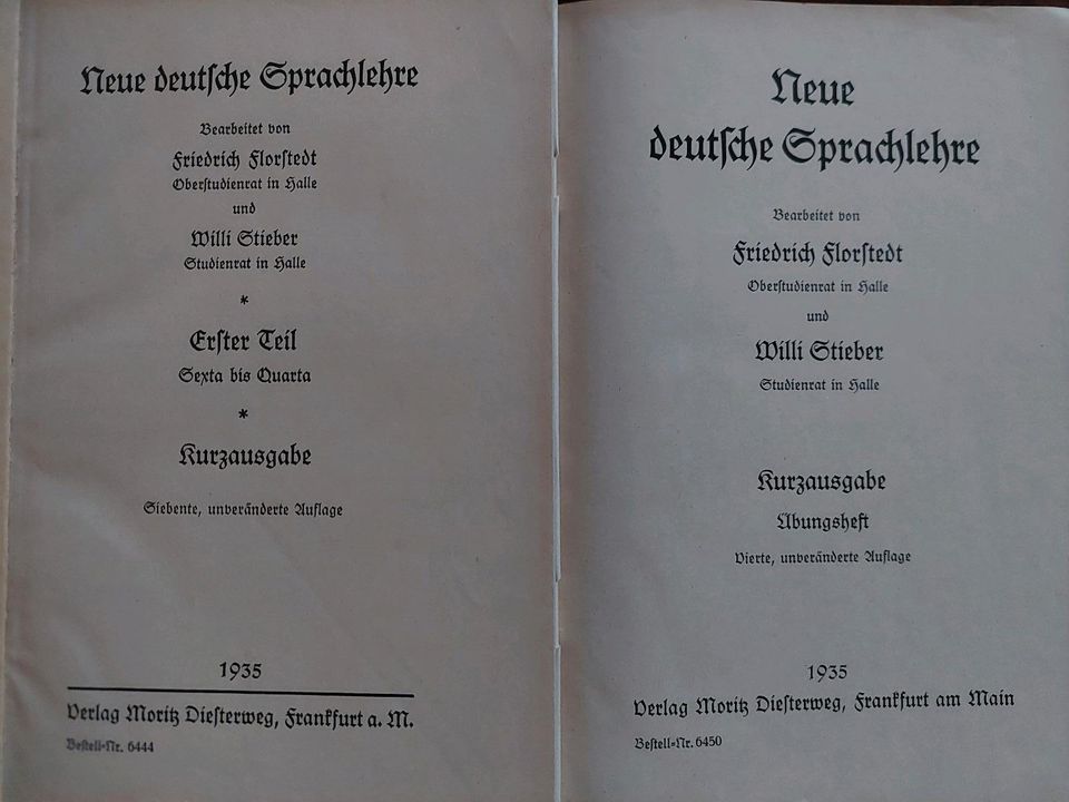 1935 2 alte Hefte Neue Deutsche Sprachlehre Florstedt 1 Preis in Berlin