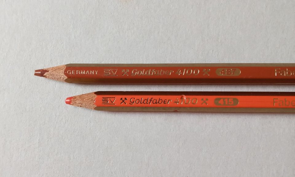 2 Alte Buntstifte v. Faber-Castell SV 4100 Goldfaber Nr 415 + 487 in Norderstedt