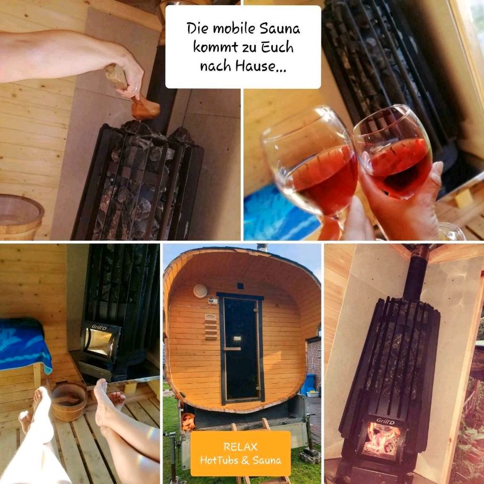 Mobile Sauna HOTTUB Saunafass Badefass mieten Wellness in Grönheim