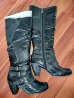 Tamaris Langschaftstiefel Schnallen schwarz 38 Absatz Bayern - Hausham Vorschau