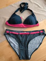 Gina Benotti Bikini dunkelblau weiß pink gestreift gepunktet 40 Baden-Württemberg - Philippsburg Vorschau