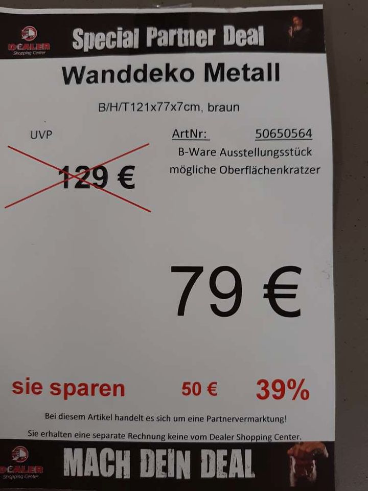 (MG) Wanddeko /Deko / Metalldeko statt 129€ in Zeitz