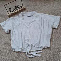NEU Only Crooped Bluse weiß Gr M 38 mit Knoten 100 % Viskose Bayern - Baldham Vorschau