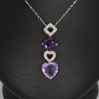 WERT 1250 € BRILLANT AMETHYST ANHÄNGER KETTE 18 K GOLD vxlt 87855 Essen - Altenessen Vorschau