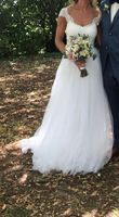 Hochzeitskleid Brautkleid Hochzeit Tüll Spitze weiß A-Linie Kleid Baden-Württemberg - Heidelberg Vorschau