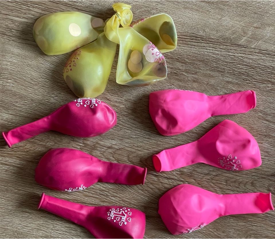 Luftballon- Set zum 1. Geburtstag pink/rosa, Partydeko, Babyparty in Niederschönenfeld