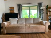 Big-Sofa Velourleder-Optik, gelb-beige Sachsen-Anhalt - Halle Vorschau