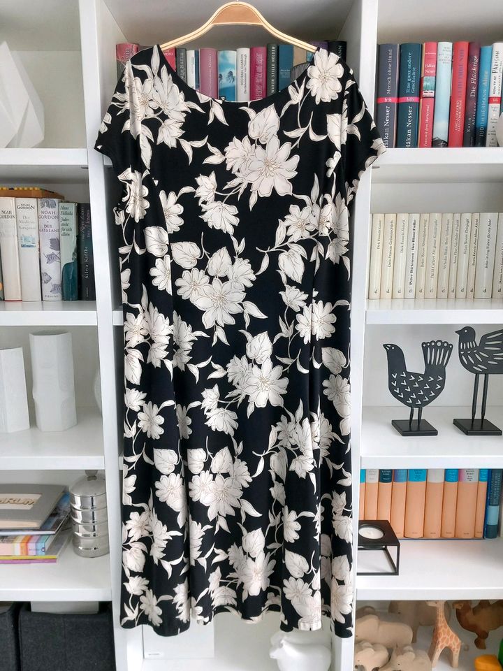 Ralph Lauren XL Kleid schwarz Blumen Floral Viskose Midi Sommer in Essen-West
