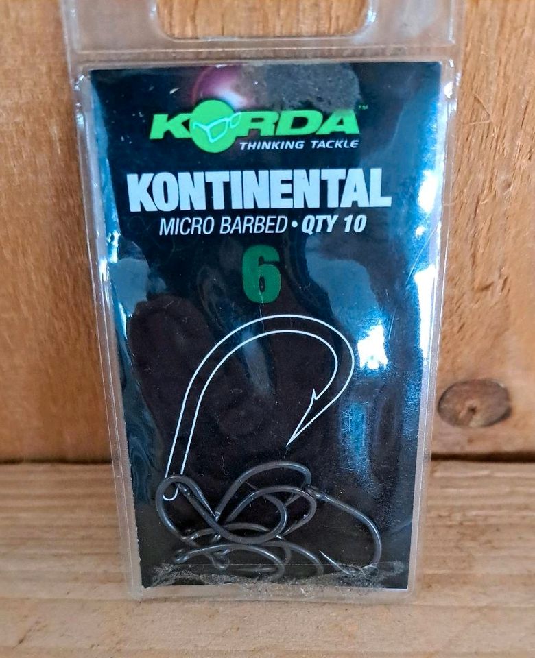 Korda KONTINENTAL Size 6 Micro Barbed Karpfenhaken NEU Angeln TOP in Bad Bentheim