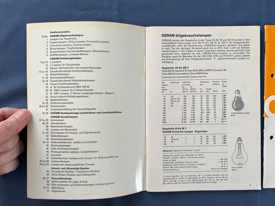 Heft AEG Osram Lichtquellen für Photo und Projektion 1966 in Bremen