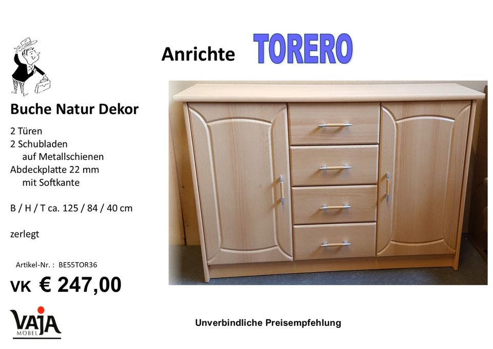 Anrichte Torero NEU✨Buche Natur 2trg/4Sk.zum HAMMERPREIS!!! in  Baden-Württemberg - Hohenstein | eBay Kleinanzeigen ist jetzt Kleinanzeigen