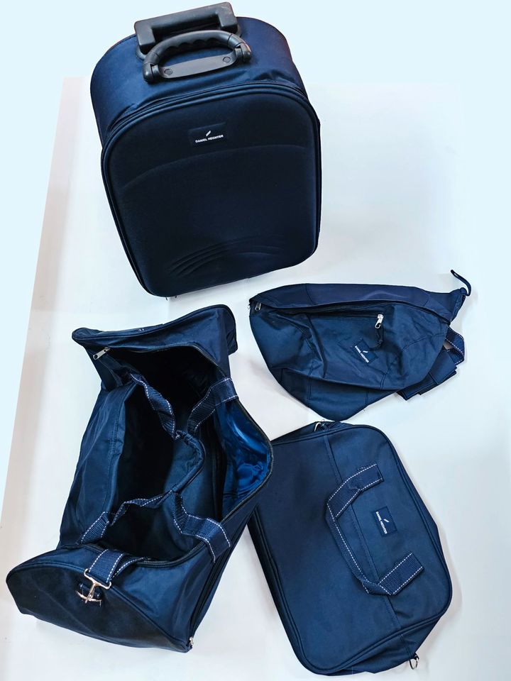 4 tlg. Koffer Set von Daniel Hechter blau – Bauchtasche, Tasche in Borgholzhausen