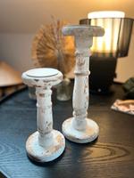 2 Kerzenständer Holz weiß München - Berg-am-Laim Vorschau