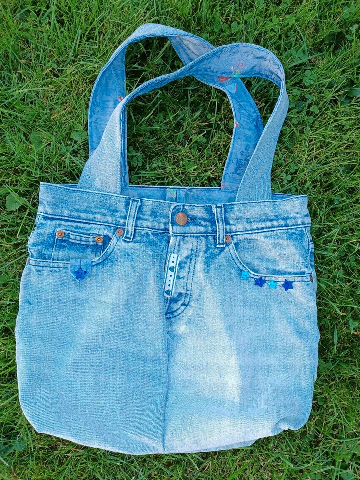 Tasche Unikat  Jeans handmade Jeanstasche lässig in Uersfeld