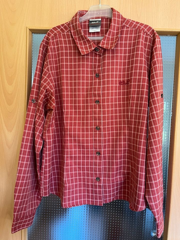 Jack Wolfskin Bluse Damen rot langarm Größe XL in Unterlüß