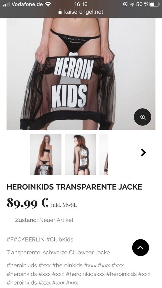 Heroinkids transparente Damenjacke von Kaiserengel trademarks in Koblenz