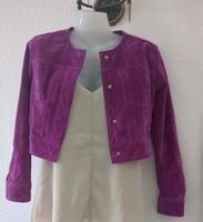 Echt Wildleder Jacke Magenta und Schwarz Düsseldorf - Pempelfort Vorschau