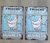 Metall Verkaufs Schild Frische Eier Hühner Henne Deko Buntleger Niedersachsen - Küsten Vorschau