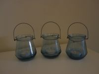 Windlichter 3er Set Glas blau Teelichthalter zum Aufhängen Schleswig-Holstein - Trittau Vorschau