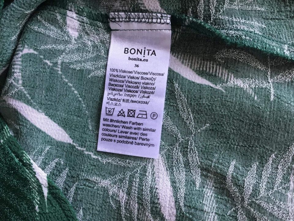 Bonita Damen Bluse Shirt grün mit Blätter Gr. 36 TOP in Delmenhorst