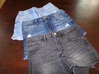 Shorts Jeansshorts Zara H&M denim blau grau Perlen 152 wie NEU Hessen - Florstadt Vorschau