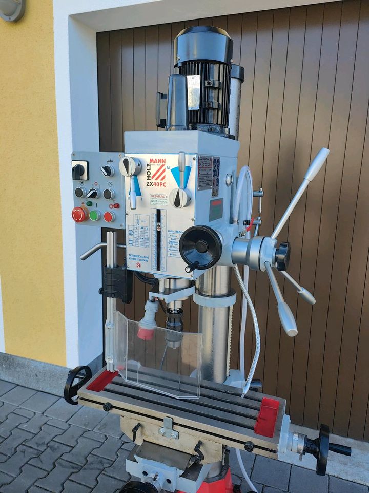 Getriebebohrmaschine Ständerbohrmaschine Säulenbohrmaschine Fräsmaschine mit Kreuztisch Holzmann ZX40PC_400V Aktion in Nabburg