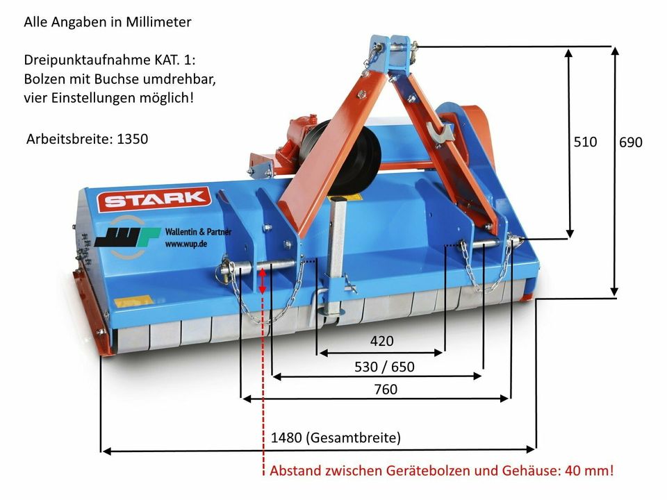 Mulcher Mäher STARK KS135 ✓ Schlegelmulcher ✓ 1,35 m NEU! in Wesenberg