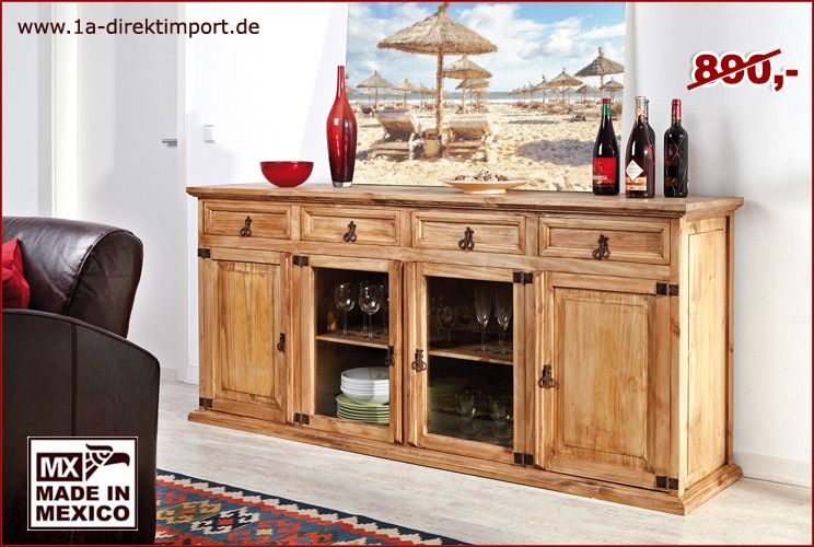 198cm Landhaus Sideboard Anrichte Schrank Sidebord MEXICO, Pinie in Dortmund